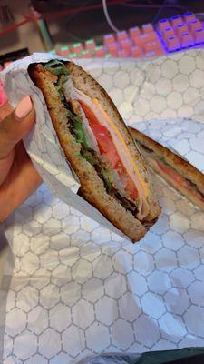 Turkey and cheese on toast