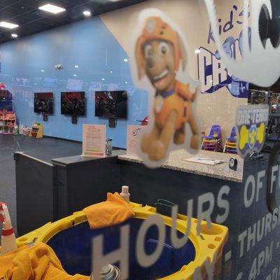 Flat screens in the kids zone