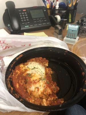 Meat Lasagna very tasty $17 comes with bread and side salad.