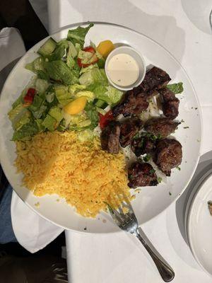 Beef kebab plate