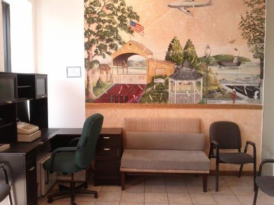 New location - Interior Additional Seating - Beautiful wall mural