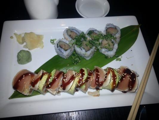 Ronin roll and yellowtail scallion