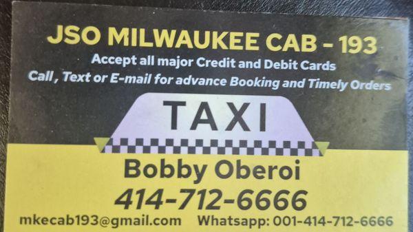 JSO MIlwaukee Cab