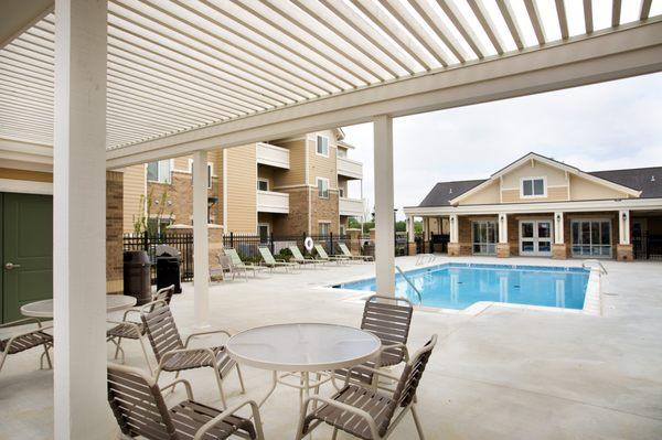 The swimming pool and clubhouse await!