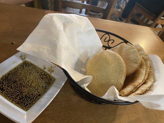 Pita and oil dip