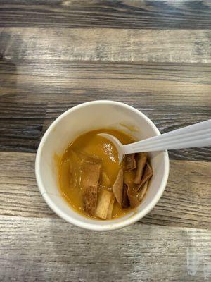 Vegetable Soup with pita chips