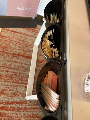 Nail files, sticks to fix edges, polish remover