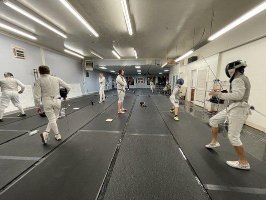 Fencing practice