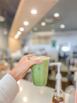 Iced honey lavender matcha