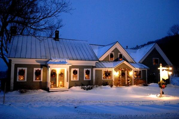 The magic of winter snow awaits your visit at Beaver Pond Farm Inn!