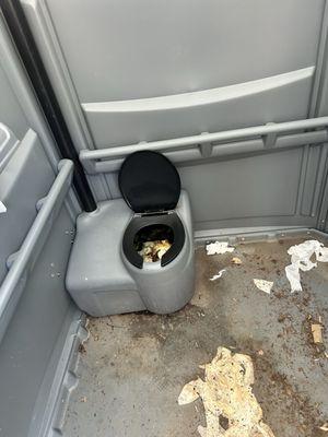 Portable bathroom at trail heads while regular bathrooms are closed.