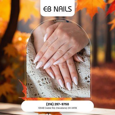 The perfect autumn day includes perfect nails! Make yours amazing by visiting us. Book online or call today!