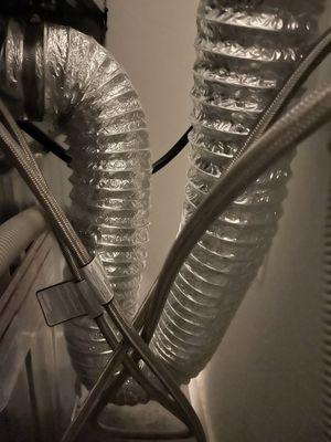 Venting simply can't work this way. Same water lines we had. Never left new ones behind.