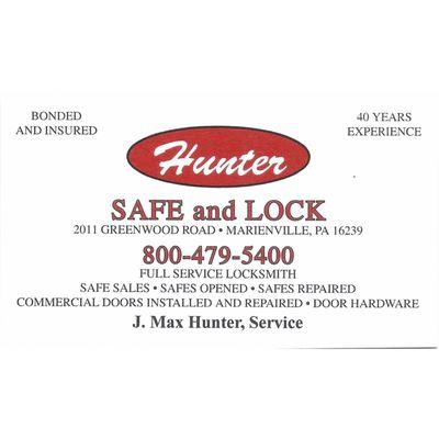 Hunter Safe And Lock