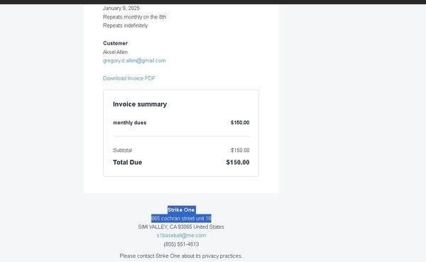 Strike One Baseball Academy