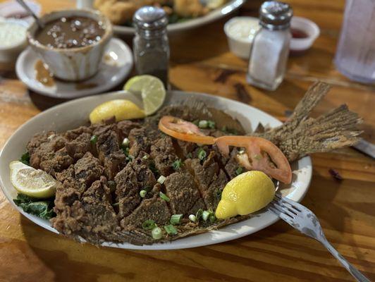 Fried flounder