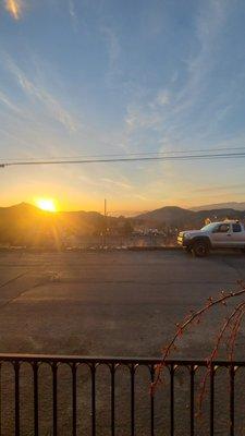 Sunrise in the sitting room (across the valley).