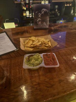 The guacamole and chips