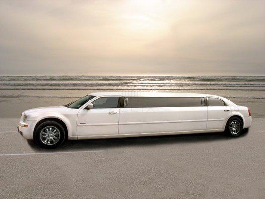 White Chrysler 300 Limousine