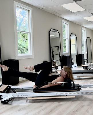Lynchburg Pilates offers Pilates Reformer, Stability Chair, Spine Corrector and Mat classes.