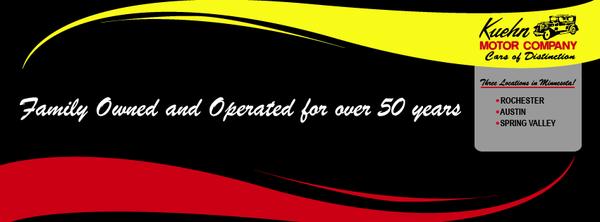 Kuehn Motor Company in service for 50 years oil changes, body shop, and used car sales