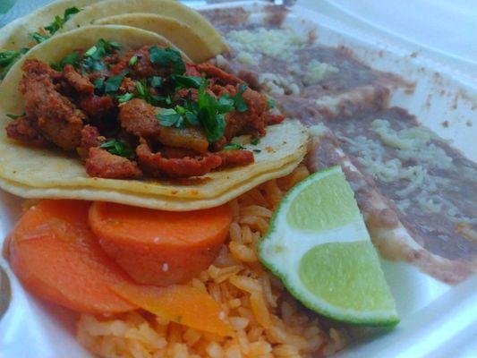 #2 Two taco combo with carnitas and pastor