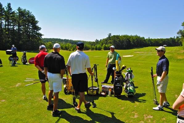 group lesson with the Trackman Doppler ball tracking system