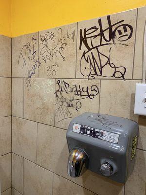 Graffiti covered air dryer