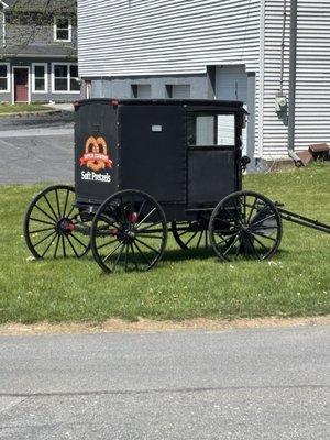 Nothing says central PA more than an Amish buggy with a pretzel decal!