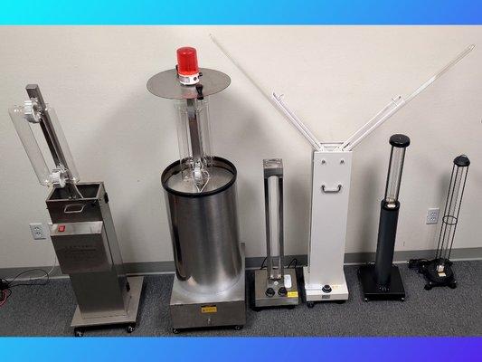 Just a few of our UVC Germacidal lights for air and surface sterilization.