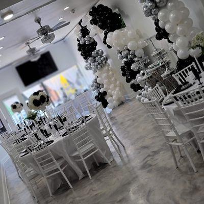 Custom event designing. 
20 year old birthday party design by Niambi at Niambiance!
267-949-6202