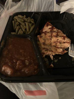 Grilled Salmon yams and green beans