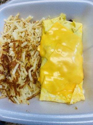 Sausage and American cheese Omelette