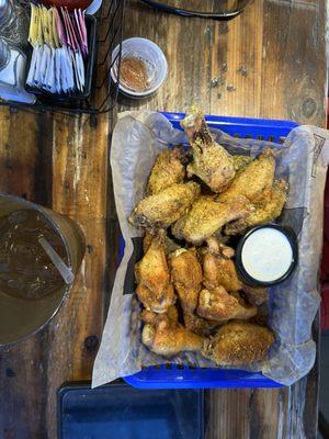 Wing plate and we had a side of fries that was never received :(
