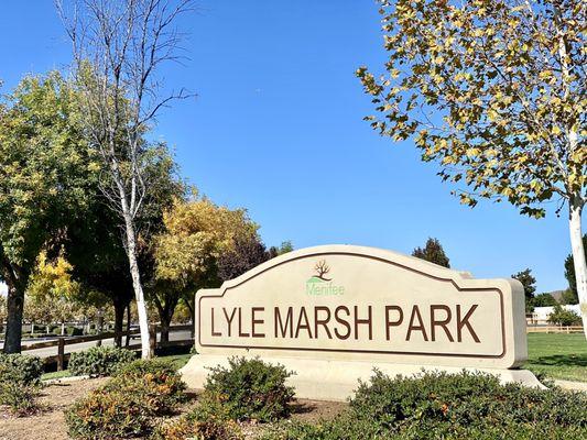 Entrance to Lyle Marsh Park on Bradley Road