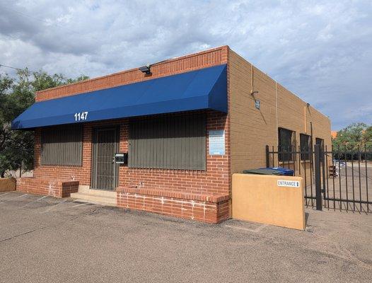 Front and side of the building