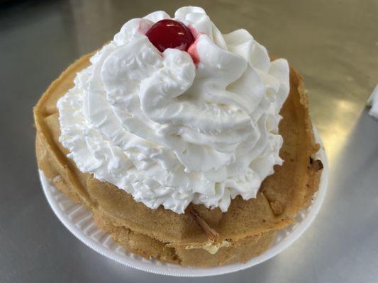 Belgian waffle sundae