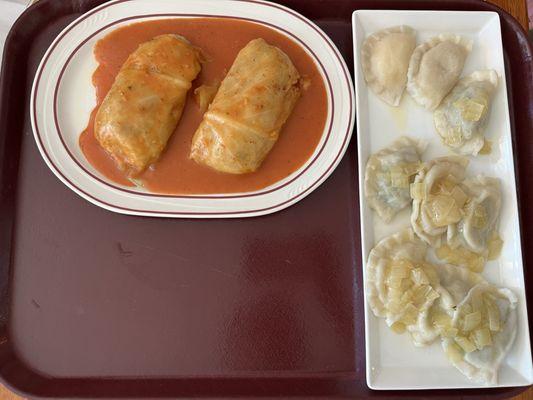 2 Golabki Dish and 9 pierogis