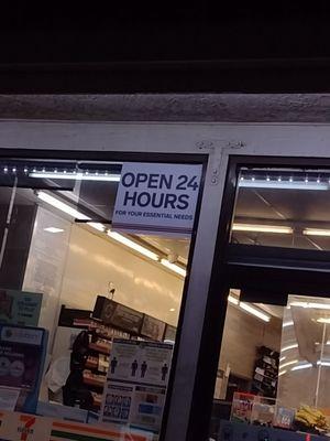 It says open 24 hrs and it is locked with a chain on the inside.I have been here for like 15 minutes I won't be coming to this 711 again