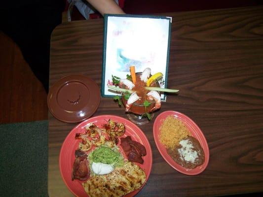 The best Garlic Shrimp, and wash it down with a nice cold beer and a freshly made Margarita with fresh fruit from the valley.
