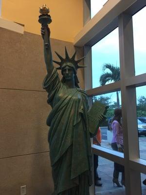 Lady Liberty in the lobby