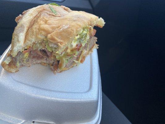 Yes I took a bite outta my half.