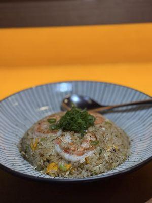 Chef Hitoshi's own style. Shrimp fried rice. Not even on the menu. But, made upon my request.