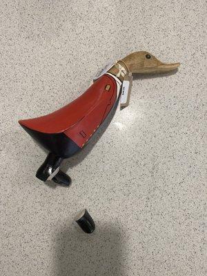 he's not actually ceramic but a mix of wood and resin, like the store staff, a bit rigid and not the most welcoming