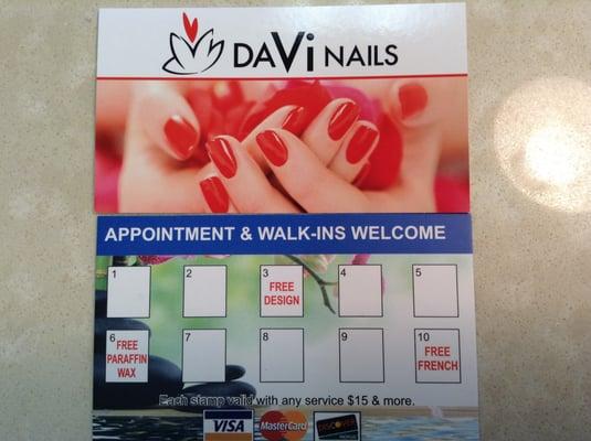 Business card w/some discounts for customers