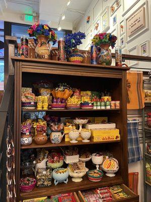 Cute display of sauces, snacks, food items to purchase