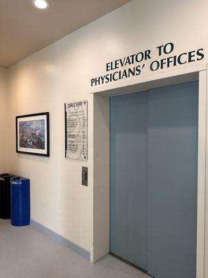 Elevator to offices on second floor. Surgery center on first floor.