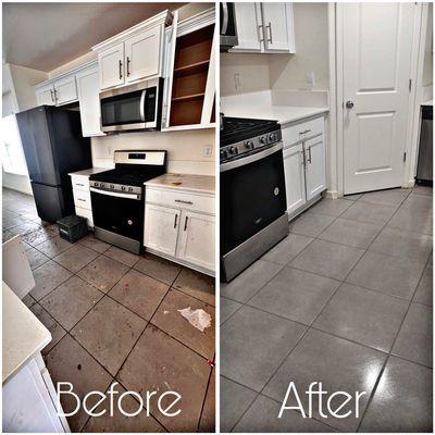 This is a before and after move out