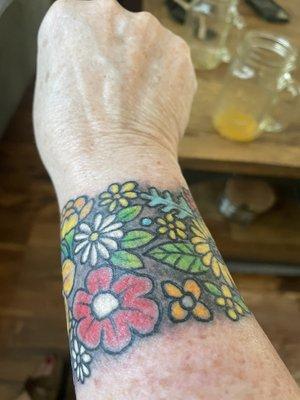 Floral cuff inspired by Henry Lawrence Faulkner, famous 20th century painter and poet as well as my great uncle.