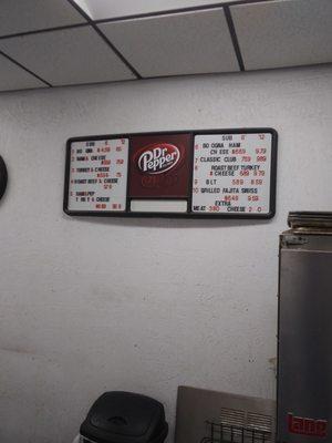 Menu when the kitchens open